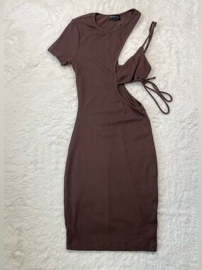 white fox brown cut out dress Just For Me Maxi Dress Kalahari Desert